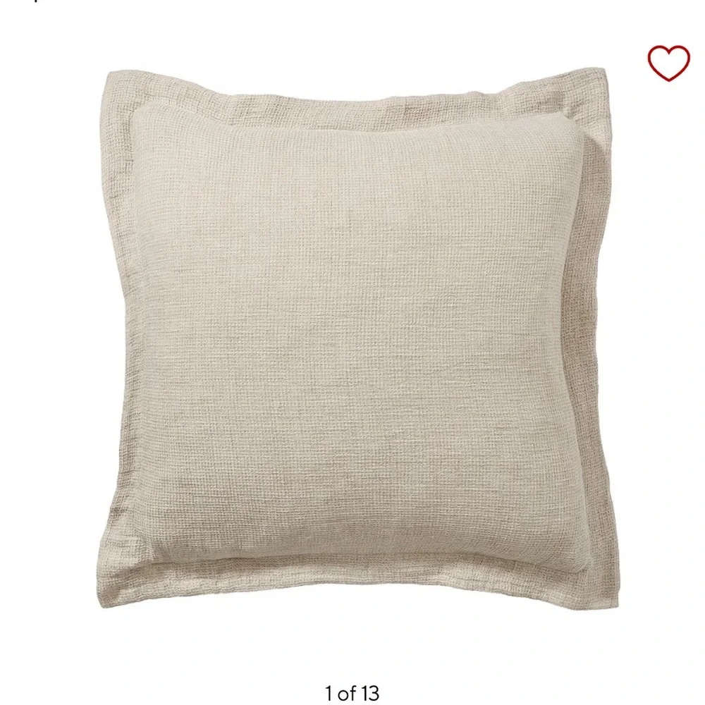 Pottery Barn flax waffle shams in the color “ecru”- linen & cotton blend - Picture 13 of 15